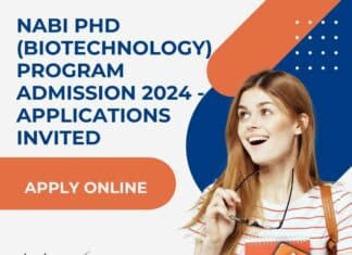 NABI PhD Admission 2024 For Biotechnology - Applications Invited