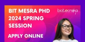 BIT Mesra PhD 2024 Admission
