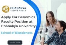 Apply For Genomics Faculty Position at Chanakya University – School of Biosciences Chanakya University Genomics Faculty