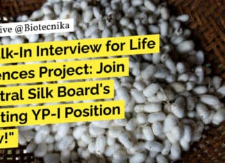 Govt Silk Board Vacancy - Life Sciences Project Recruitment - Walk-In Interview