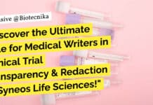 Discover the Ultimate Role for Medical Writers in Clinical Trial Transparency & Redaction at Syneos Life Sciences! Medical Writers Jobs Syneos Health - BSc Life Sciences Apply Online