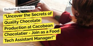 Food Tech Assistant Manager - Quality Assurance at Cacobean Chocolatier
