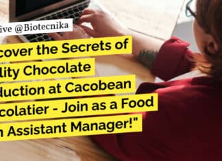Food Tech Assistant Manager - Quality Assurance at Cacobean Chocolatier