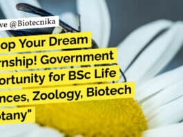Govt Internship Life Sciences, Zoology, Biotech & Botany For BSc, Attend Walk-In-Interview