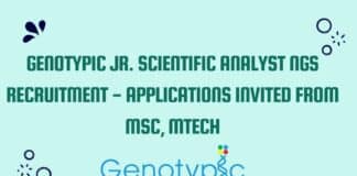 Genotypic Scientific Analyst NGS Job For MSc, MTech Biotech, Biochem, Genetics & Genomics