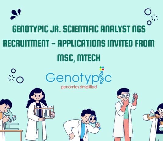 Genotypic Scientific Analyst NGS Job For MSc, MTech Biotech, Biochem, Genetics & Genomics