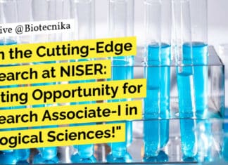 NISER Biological & Life Sciences RA Job Recruitment - Applications Invited