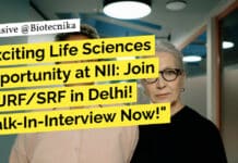 Exciting Life Sciences Opportunity at NII: Join as JRF/SRF in Delhi! Walk-In-Interview Now! "Exciting Life Sciences Opportunity at NII: Join as JRF/SRF in Delhi! Walk-In-Interview Now!"