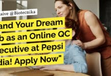 Pepsi India QC Vacancies - Apply For Online Executive Job