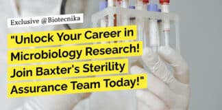 "Unlock Your Career in Microbiology Research! Join Baxter's Sterility Assurance Team Today!"