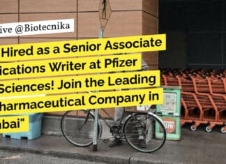 Pfizer Life Sciences Senior Associate Publications Writer Recruitment