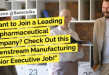 Want to Join a Leading Biopharmaceutical Company? Check Out this Downstream Manufacturing Junior Executive Job! BSc Biochem Biotech Syngene Job Opening - Apply For Downstream Manufacturing Post