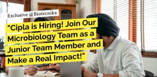 "Cipla is Hiring! Join Our Microbiology Team as a Junior Team Member and Make a Real Impact!"