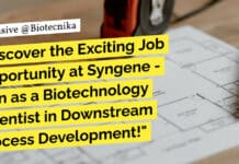 Discover the Exciting Job Opportunity at Syngene – Join as a Biotechnology Scientist in Downstream Process Development! "Discover the Exciting Job Opportunity at Syngene - Join as a Biotechnology Scientist in Downstream Process Development!"