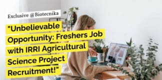 IRRI Agricultural Science Project Post Recruitment