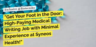 Life Sciences Medical Writing Job For Candidates With Minimal Experience at Syneos Health, Apply Online