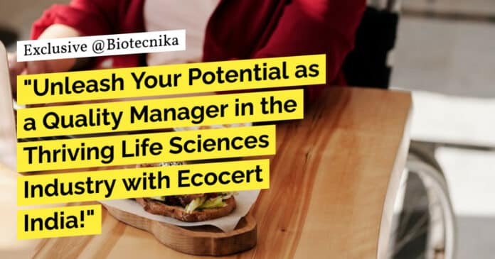 Ecocert Food Tech Job - Life & Agricultural Sciences Quality Job
