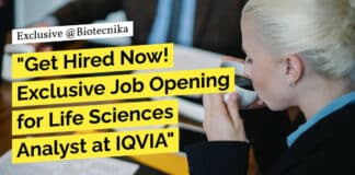 "Get Hired Now! Exclusive Job Opening for Life Sciences Analyst at IQVIA"