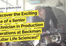Discover the Exciting Role of a Senior Technician in Production Operations at Beckman Coulter Life Sciences! "Discover the Exciting Role of a Senior Technician in Production Operations at Beckman Coulter Life Sciences!"