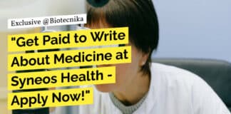 "Get Paid to Write About Medicine at Syneos Health - Apply Now!"