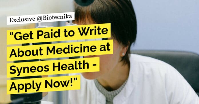 "Get Paid to Write About Medicine at Syneos Health - Apply Now!"