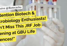 Attention Biotech & Microbiology Enthusiasts! Don’t Miss This JRF Job Opening at GBU Life Sciences! GBU Life Sciences JRF Job Opening - Biotech & Microbiology