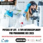 TIFR Interdisciplinary PhD Programme Dec 2023 - Physics of Life