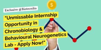 "Unmissable Internship Opportunity in Chronobiology & Behavioural Neurogenetics Lab - Apply Now!"