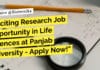 "Exciting Research Job Opportunity in Life Sciences at Panjab University - Apply Now!"