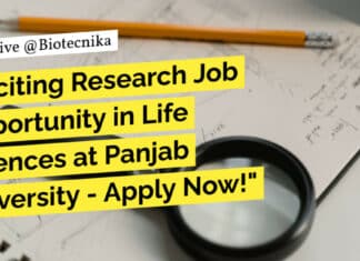 "Exciting Research Job Opportunity in Life Sciences at Panjab University - Apply Now!"