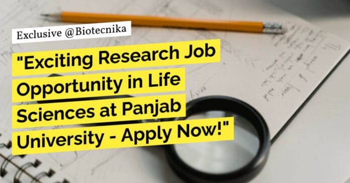 "Exciting Research Job Opportunity in Life Sciences at Panjab University - Apply Now!"