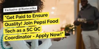 Pepsi Food Tech QC Job Opening - Apply Online Now!