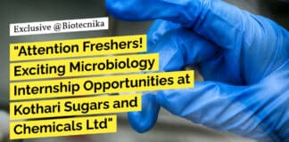 "Attention Freshers! Exciting Microbiology Internship Opportunities at Kothari Sugars and Chemicals Ltd"