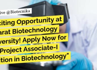 "Exciting Opportunity at Gujarat Biotechnology University! Apply Now for the Project Associate-I Position in Biotechnology"