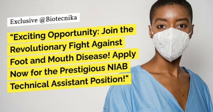 NIAB BSc Biology Job - BSc Biotechnology Project Vacancy, Apply Online
