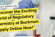 Discover the Exciting World of Regulatory Chemistry at Buckman – Apply Online Now! Regulatory Chemist at Buckman, Microbiology Apply Online