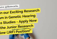 Join our Exciting Research Team in Genetic Hearing Loss Studies – Apply Now for the Junior Research Fellow (JRF) Position! "Join our Exciting Research Team in Genetic Hearing Loss Studies - Apply Now for the Junior Research Fellow (JRF) Position!"