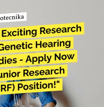 Join our Exciting Research Team in Genetic Hearing Loss Studies – Apply Now for the Junior Research Fellow (JRF) Position! "Join our Exciting Research Team in Genetic Hearing Loss Studies - Apply Now for the Junior Research Fellow (JRF) Position!"