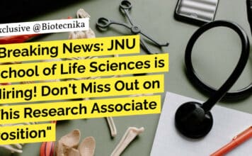 "Breaking News: JNU School of Life Sciences is Hiring! Don't Miss Out on This Research Associate Position"