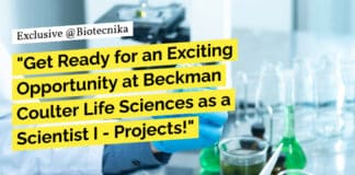 Beckman Coulter Scientist Job, Life Sciences Apply Online