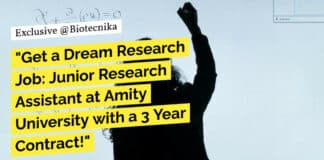 "Get a Dream Research Job: Junior Research Assistant at Amity University with a 3 Year Contract!"