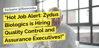 "Hot Job Alert: Zydus Biologics is Hiring Quality Control and Assurance Executives!"