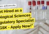 Biological Sciences Regulatory Specialist Job Opening at GSK, Apply Online