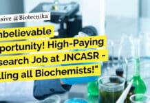 Unbelievable Opportunity! High-Paying Research Job at JNCASR – Calling all Biochemists! "Unbelievable Opportunity! High-Paying Research Job at JNCASR - Calling all Biochemists!"