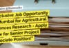 Exclusive Job Opportunity in Mumbai for Agricultural Sciences Research – Apply Now for Senior Project Associate Position! "Exclusive Job Opportunity in Mumbai for Agricultural Sciences Research - Apply Now for Senior Project Associate Position!"
