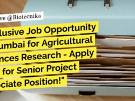"Exclusive Job Opportunity in Mumbai for Agricultural Sciences Research - Apply Now for Senior Project Associate Position!"
