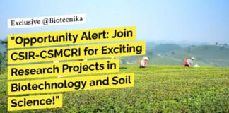 "Opportunity Alert: Join CSIR-CSMCRI for Exciting Research Projects in Biotechnology and Soil Science!"