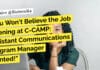 "You Won't Believe the Job Opening at C-CAMP: Assistant Communications Program Manager Wanted!"