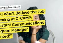 Job Openings at C-CAMP: MSc Life Sciences Recruitment, Apply Online "You Won't Believe the Job Opening at C-CAMP: Assistant Communications Program Manager Wanted!"