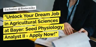 "Unlock Your Dream Job in Agricultural Sciences at Bayer: Seed Physiology Analyst II - Apply Now!"